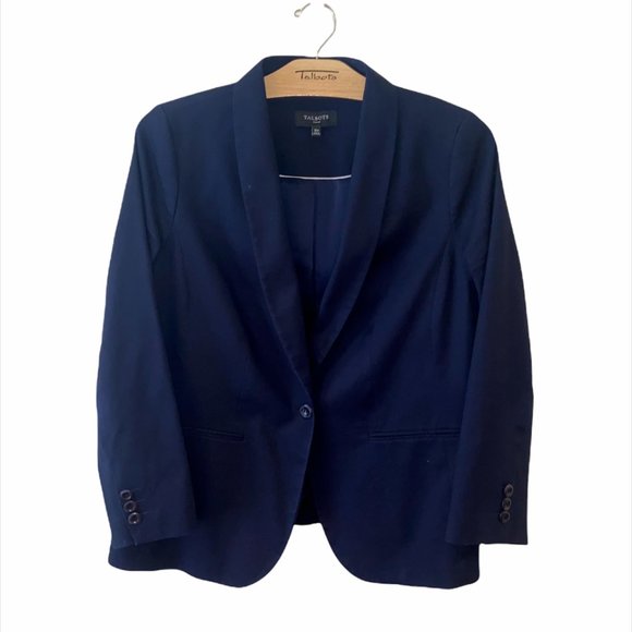 Talbots Navy Blue Blazer - Size 12W - Picture 1 of 4